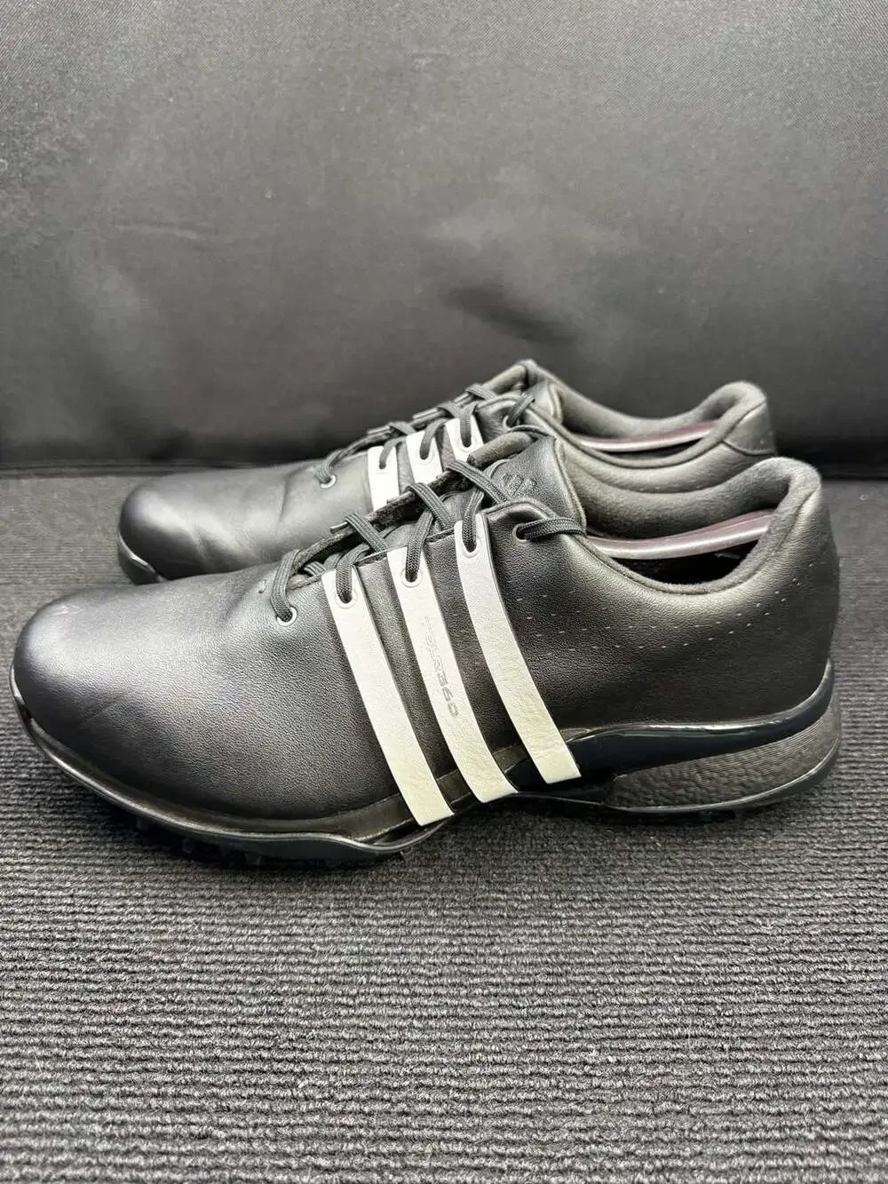 Adidas Tour360 24 Men's Spiked Golf Shoes - Core Black/Cloud White